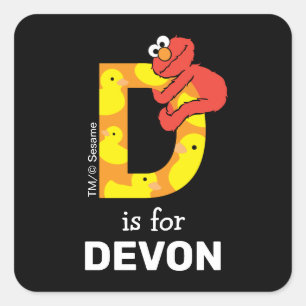 Elmo Alphabet D Duck Quadratischer Aufkleber