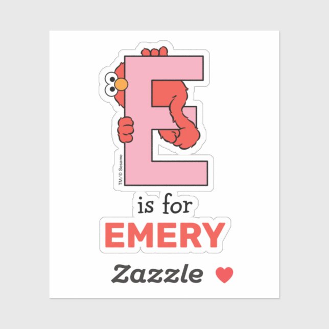 Elmo Alphabet | E Pink Aufkleber (Blatt)