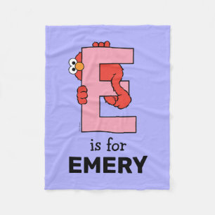 Elmo Alphabet   E Pink Fleecedecke