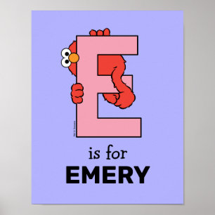 Elmo Alphabet   E Rosa Poster