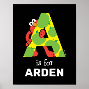 Elmo Alphabet   Ein Apfel Poster