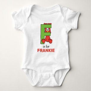 Elmo Alphabet   F Green Baby Strampler