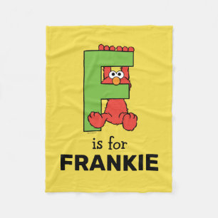 Elmo Alphabet F Green Fleecedecke