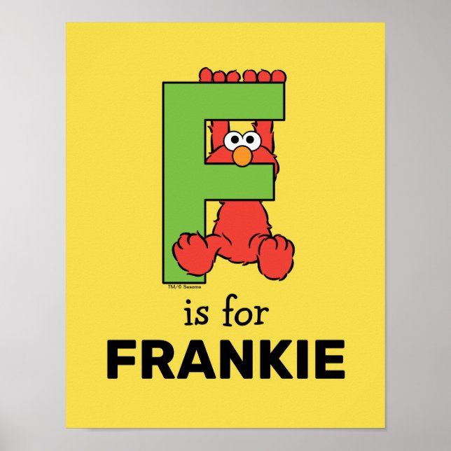 Elmo Alphabet | F Grün Poster (Vorne)