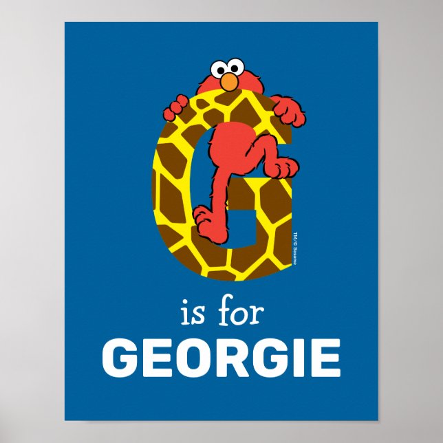 Elmo Alphabet | G Giraffe Poster (Vorne)