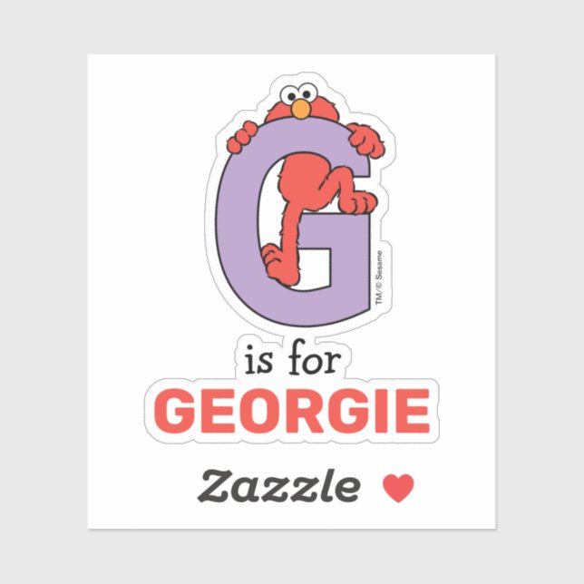 Elmo Alphabet | G LILA Aufkleber (Blatt)