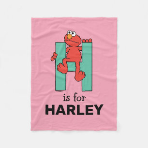 Elmo Alphabet H Green Fleecedecke