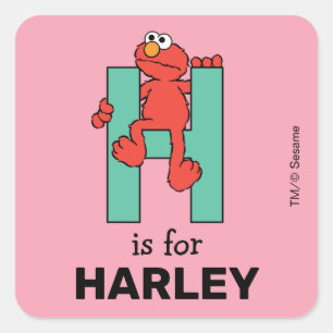 Elmo Alphabet H Grün Quadratischer Aufkleber