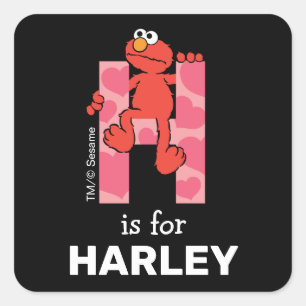 Elmo Alphabet H Herzen Quadratischer Aufkleber