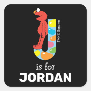 Elmo Alphabet J Jelly Bean Quadratischer Aufkleber
