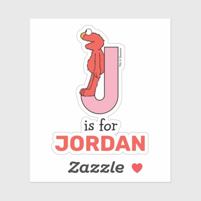 Elmo Alphabet | J Pink Aufkleber (Blatt)