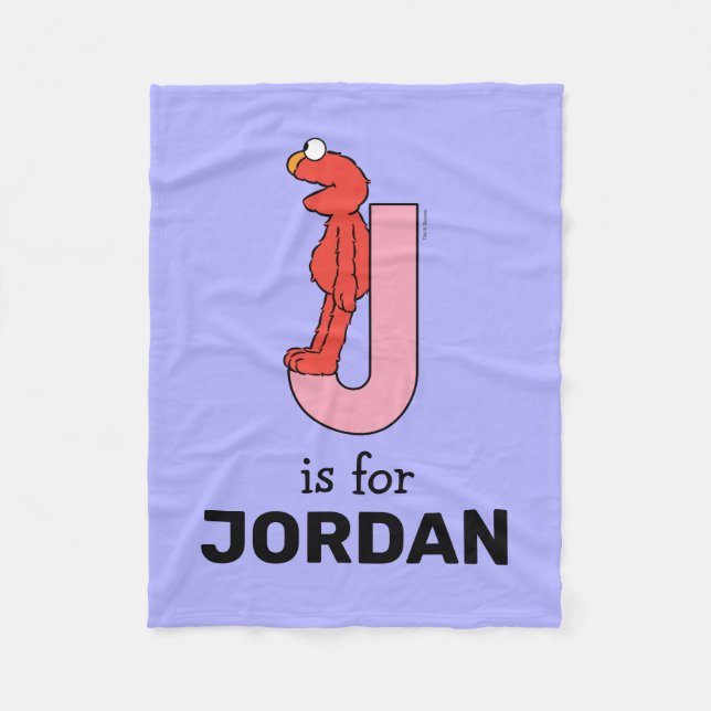 Elmo Alphabet | J Pink Fleecedecke (Vorderseite)