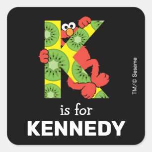 Elmo Alphabet   K Kiwi Quadratischer Aufkleber