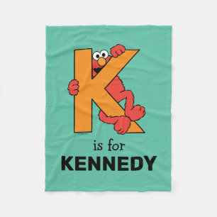 Elmo Alphabet   K Orange Fleecedecke