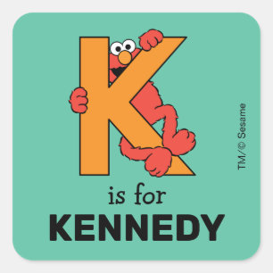 Elmo Alphabet K Orange Quadratischer Aufkleber
