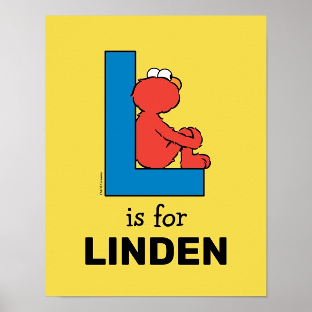 Elmo Alphabet | L Blau Poster (Vorne)