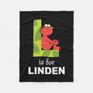 Elmo Alphabet   L Leaf Fleecedecke