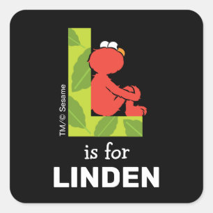 Elmo Alphabet L Leaf Quadratischer Aufkleber