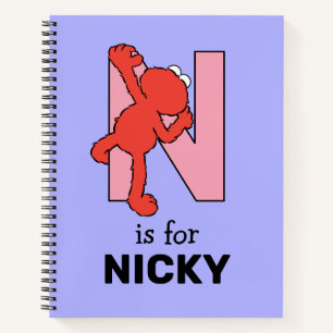 Elmo Alphabet N Rosa Notizbuch