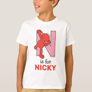 Elmo Alphabet   N Rosa T-Shirt
