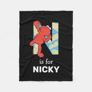 Elmo Alphabet N Schalenfrüchte Fleecedecke