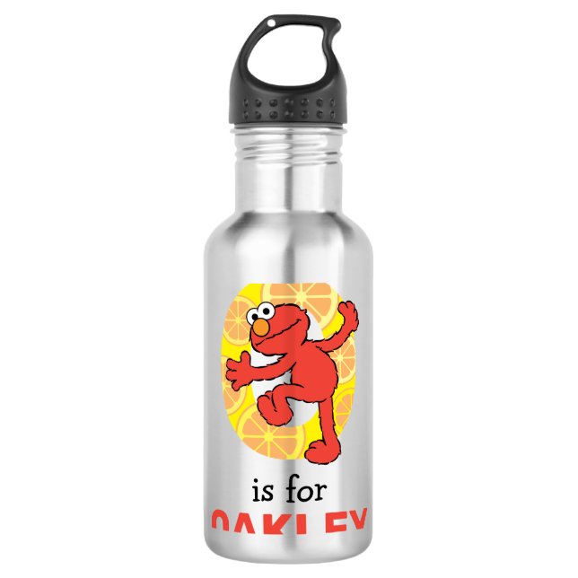 Elmo Alphabet | O Orange Edelstahlflasche (Vorderseite)