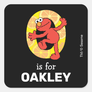 Elmo Alphabet O Orange Quadratischer Aufkleber