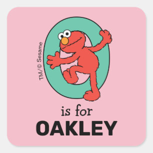 Elmo Alphabet O Türkis Quadratischer Aufkleber