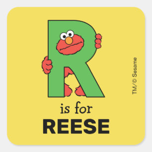Elmo Alphabet R Grün Quadratischer Aufkleber