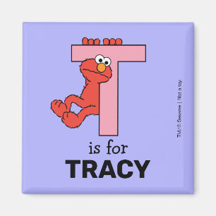 Elmo Alphabet   T Pink Magnet
