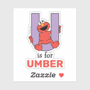 Elmo Alphabet   U LILA Aufkleber