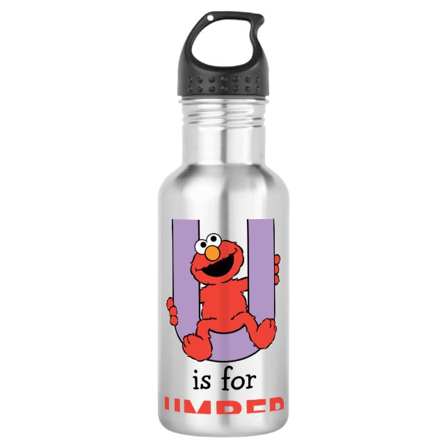 Elmo Alphabet | U Lila Edelstahlflasche (Vorderseite)