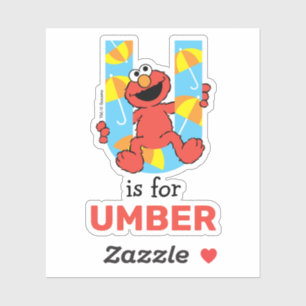 Elmo Alphabet   U Umbrella Aufkleber