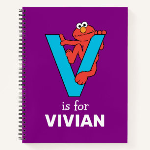 Elmo Alphabet V Blau Notizbuch