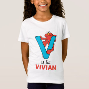 Elmo Alphabet   V Blau T-Shirt