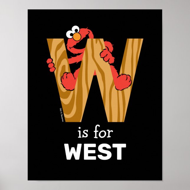 Elmo Alphabet | W Holz Poster (Vorne)