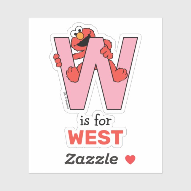 Elmo Alphabet | W Pink Aufkleber (Blatt)
