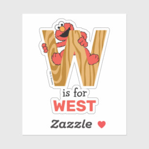 Elmo Alphabet   W Wood Aufkleber