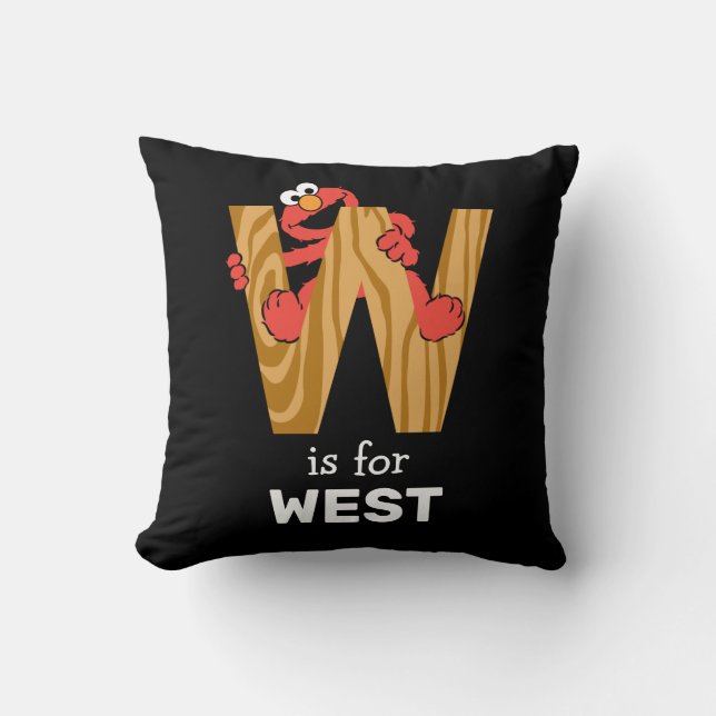 Elmo Alphabet | W Wood Kissen (Vorderseite)
