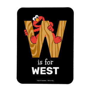 Elmo Alphabet W Wood Magnet