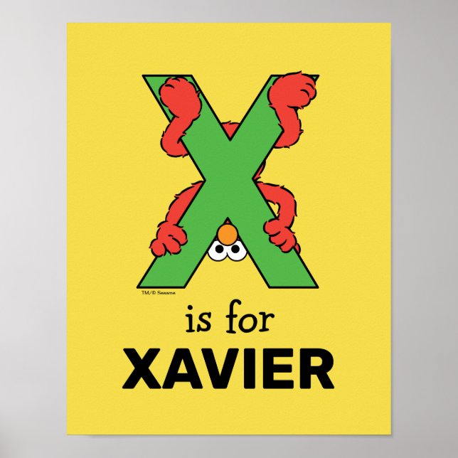 Elmo Alphabet | X grün Poster (Vorne)