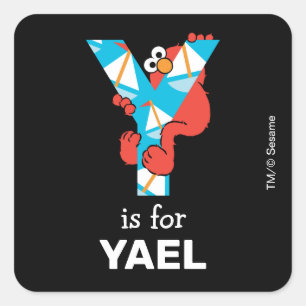 Elmo Alphabet Y Yacht Quadratischer Aufkleber