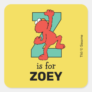 Elmo Alphabet Z Teal remains the same as it's a Quadratischer Aufkleber