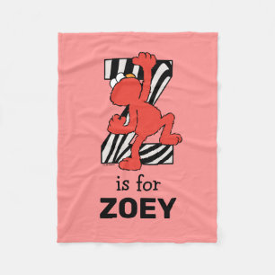 Elmo Alphabet Z Zebra Fleecedecke