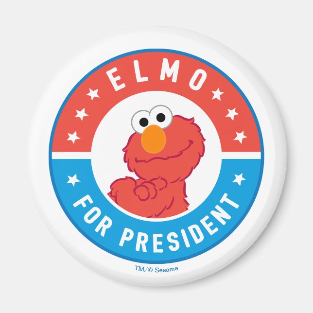 Elmo als Präsident Abzeichen Magnet (Vorne)