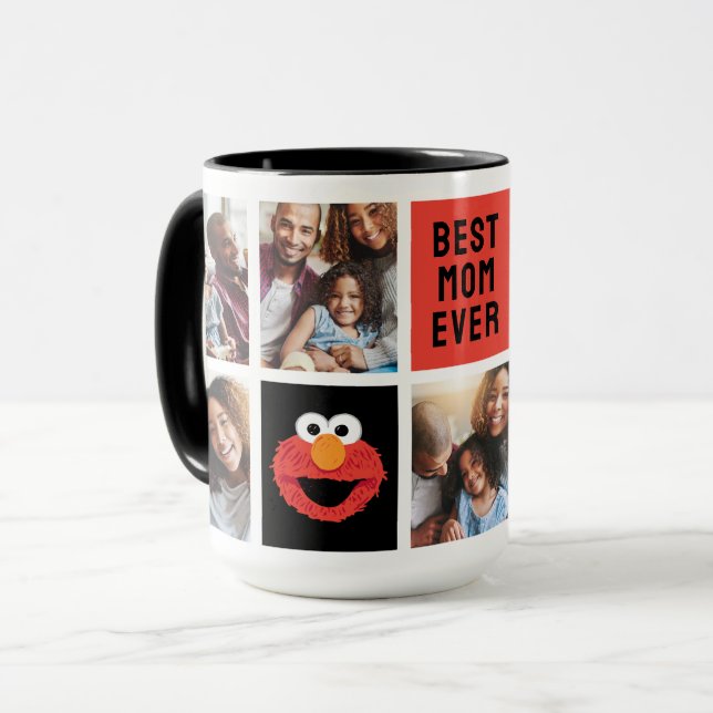 Elmo Big Face | Mama - FotoCollage Tasse (Vorderseite Links)
