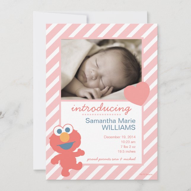 Elmo Birth Announcement Ankündigung (Vorderseite)