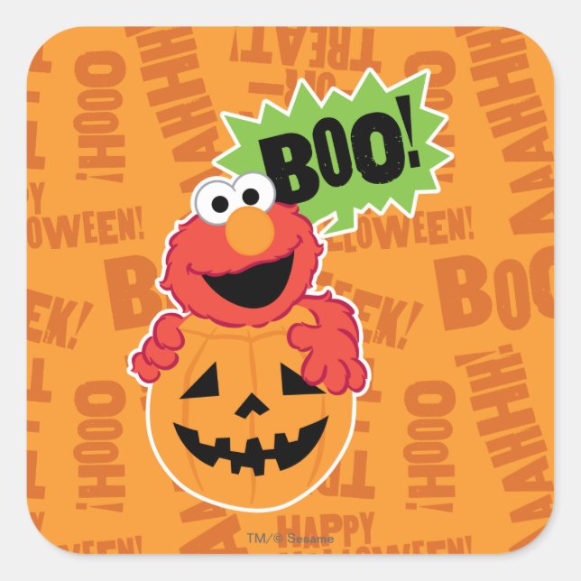 Elmo - Boo Quadratischer Aufkleber (Vorderseite)