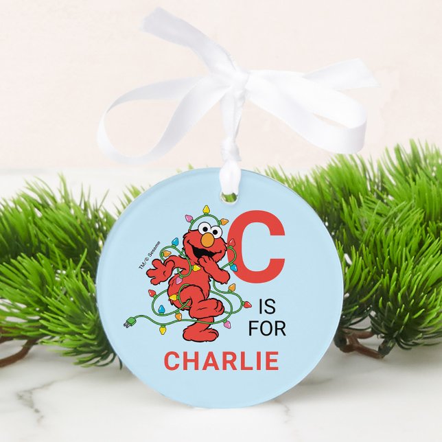 Elmo Christmas | Personalisierter Name und Foto Ornament (Von Creator hochgeladen)