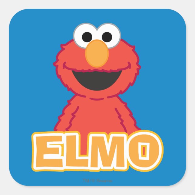 Elmo Classic Style Quadratischer Aufkleber (Vorderseite)